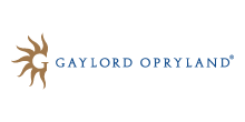 Logo with sun design and text 'Gaylord Opryland' on a white background.